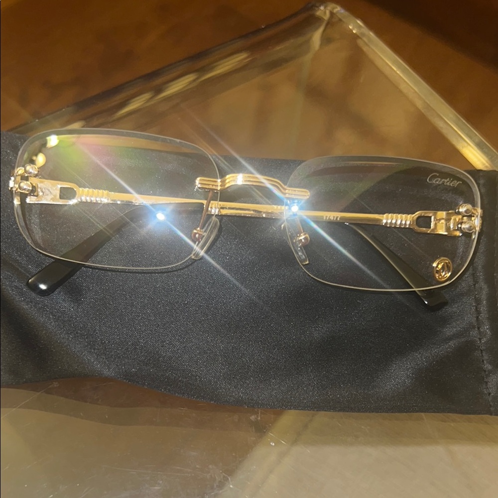 Cartier Gold and Black Women's Glasses